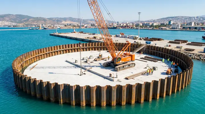 Balıkesir Palplanş: deniz içinde dairesel palplanş batardo